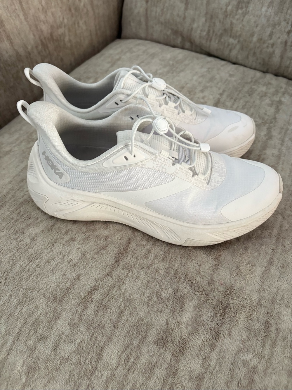 HOKA Women's White Low-Profile Running Sneakers